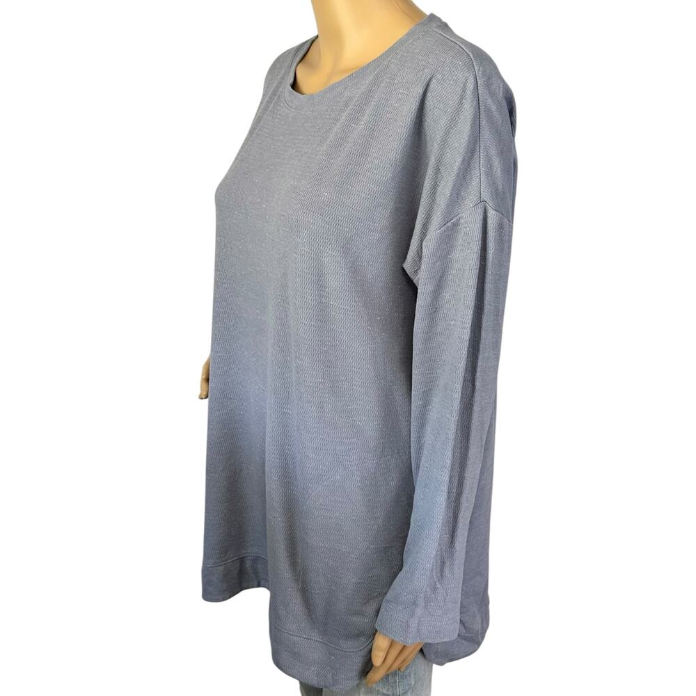 J. Jill Textured Knit Pocket Tunic Top Blue Size L - Picture 4 of 10